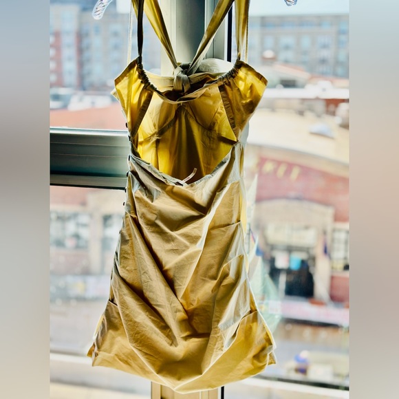 NWT | Free People SS21 - “Technical Organic Cotton Linen” Halter Wrapped Dress - Picture 9 of 13